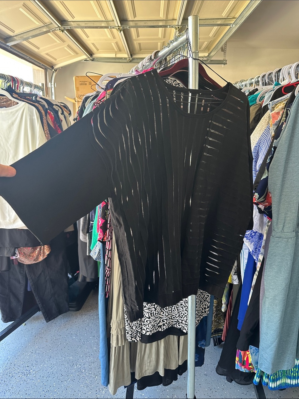 Source Unknown Black Slashed Knit Women's Shrug